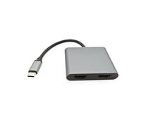 JZK Adattatore USB-C a doppio HDMI, supporto USB-C a HDMI 4K@60Hz per MacBook Pro Air per Chromebook Pixel per Lenovo Yoya Surface