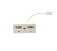 JZK BT Phone Splitters Adattatore a 2 vie RJ11 per presa UK, un convertitore telefonico a doppia presa con spina maschio a 2 prese femmina, adattatore telefonico standard britannico