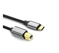 JZK Cavo dati da USB B a C, cavo dati intrecciato da USB C a B, compatibile con stampante, controller MIDI, tastiera MIDI, laptop
