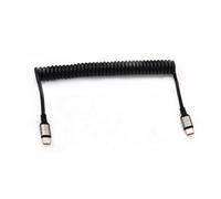 JZK Cavo spiralato ricarica rapida USB C a USB C, cavo dati con doppio connettore tipo C, cavo retrattile per caricabatteria auto per iPhone 15 16, per Xiaomi, per Huawei, per Galaxy S24 S23