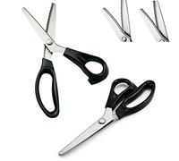 JZK Forbici Con Cesoia a Zigzag 5mm e Smerlate - Per Tessuto, Carta, Feltro, Stoffa - Forbici Sarta Zig Zag e Decoupage