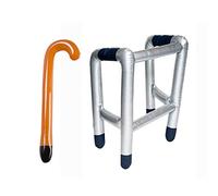 JZK Giocattolo deambulatore e bastone per anziani gonfiabile, regalo divertente scherzo compleanno 50 60 70 80 90 anni festa pensionamento gadget