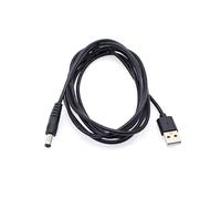 JZK Nero 2m Cavo di alimentazione USB a DC 5V, da USB 2.0 tipo A maschio a connettore jack cilindrico da 5,5 mm x 2,1 mm, cavo di ricarica da USB a DC 5V 2A per router e strisce LED