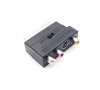 JZK Scart a 3 prese RCA Phono e S-Video Adattatore, spina Scart maschio a 3 prese RCA femmina con convertitore ingresso/uscita commutabile, connettore audio/video AV per TV, DVD, VCR, console gioco