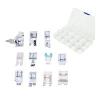 JZK Set 11 piedino premistoffa cucito con custodia per macchina cucire domestica per Singer, Brother, Janome, Toyota, Elna, AEG, Baby Lock, ecc