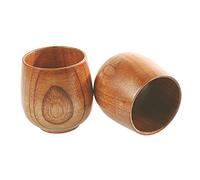 JZK Set da tè in legno naturale, 2 pezzi, per caffè, birra, tè, succhi di latte
