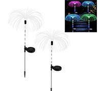 JZK Set di 2 luci solari colorate da giardino, impermeabili, a forma di medusa, con diverse modalità di trasformazione del colore, per cortili e giardini all'aperto