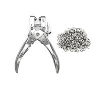 JZK Set pinza punzonatrice per occhielli 5mm con 200 Occhielli, pinza perforatrice a foro occhielli per cuoio Pelle carta, pinza per punzonatura a mano