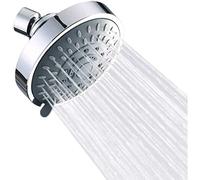 JZK Soffione doccia girevole ad alta pressione, 5 modalità di spruzzo, soffione doccia a cascata per tubo standard da 1/2 ", soffione fisso a pioggia per bagno