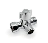 JZK Valvola deviatrice a 3 vie per braccio doccia da 1/2", G1/2 in metallo con rondelle in gomma, splitter per soffione doccia in ottone a 3 vie, deviatore di flusso adattatore doccia