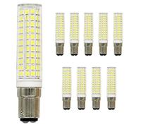 JZlamp BA15D E11 E12 E14 Luci LED dimmerabili Mini 136 LED Lampadine ceramiche di Mais 15W Sostituire 150W Lampade alogene 220V per lampadario Domestico (10 Pezzi),Warm White,BA15D