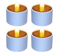 JZLEJC 4pcs candele solari per esterni impermeabili, luci da tè solare senza fiamma, luce bianca calda per il percorso del giardino del giardino decorazione