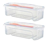 JZLEJC Cooker per pasta a microonde da 2 pezzi, impilabile con coperchio e forchetta, senza BPA per casa, dormitorio, ufficio