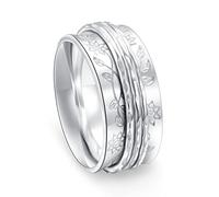 JZMSJF Anello in argento Sterling S925 con scritta "Faith Hope Love" (lingua italiana non garantita), 5 UK, Argento sterling, Zirconia cubica