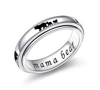 JZMSJF Anello Spinner Girasole in Argento Sterling 925 Anelli Fidget per Ansia Stress Alleviare ADHD Meditazione Anelli Donne Uomini, Argento sterling, Zirconia cubica