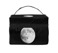 JZMTY Spaziosa trousse per il trucco con stampe uniche di luna silenziosa, leggera per lavoro, viaggi e palestra