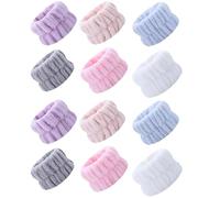Jzoowar 12 Pezzi di Asciugamani da da per Lavare il Viso, Assorbenti per il Lavaggio del Viso per Bracciale e Fascia per Capelli per Ragazze