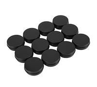 Jzoowar 12pcs 1 Oz Nero Alluminio Barattoli Di Rotonda Coperchio A Vite Contenitori Vuoti Di Stoccaggio Di Metallo Lattine Per Organizzare Cosmetici Piccoli Gioielli Ornamenti