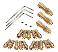 Jzoowar 3 set di mandrini in ottone da 0,5 - 3 mm pinza per trapano elettrica piccola, adatta per utensili rotativi 3 dimensioni -2,0 mm 2,35 mm 3,17 mm