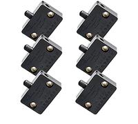 Jzoowar Interruttore a LED per porta, 6 pezzi, per la luce dell'armadio, interruttori a lampada elettrica per armadietto, normalmente chiusi, per armadio dispensa, armadietto, nero