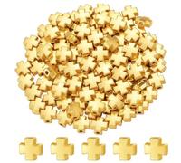 Jzoowar Perline Crossspacer Crocifisso Perline Distanziatrici Placcate Perline Incrociate per Gioielli Artigianali DIY Realizzazione di Braccialetti Fatti a Mano Accessorio