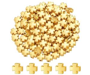 Jzoowar Perline Crossspacer Crocifisso Perline Distanziatrici Placcate Perline Incrociate per Gioielli Artigianali DIY Realizzazione di Braccialetti Fatti a Mano Accessorio