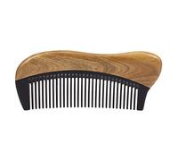 Jzoowar Pettine per capelli di legno di sandalo verde naturale - No statico legno fine dente nero di pettine (verde sandalo)