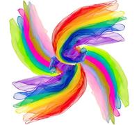 Jzoowar Sciarpe da Ballo, 12 Colori 24 Pezzi Sciarpe da Giocoleria per Ballare Sciarpe Attive di Musica per Bambini Gioco di Movimento per Bambini