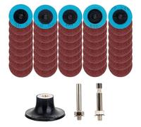 Jzoowar Set di dischi a cambio rapido da 40 pezzi, dischi abrasivi A/O da 2 pollici con supporto da 1/4 di pollice, dischi di condizionamento di superfici per smerigliatrice