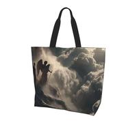 JZQZH Angel With A Sword Light Borsa a tracolla da donna riutilizzabile borsa per la spesa robusta e durevole per il pendolarismo quotidiano