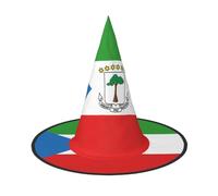 JZQZH Bandiera della Guinea Equatoriale Cappello da strega di Halloween, comodo e durevole, alla moda e personalizzato, accessori per feste, nero, 2 pezzi