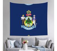 JZQZH Bandiera dello stato del Maine 152 x 130 cm arazzo orizzontale con bella stampa adatta per varie decorazioni d'interni