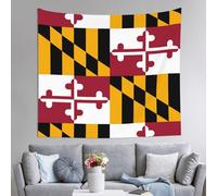 JZQZH Bandiera dello Stato del Maryland 152 x 130 cm arazzo orizzontale con bella stampa adatta per varie decorazioni d'interni