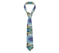 JZQZH Beautiful River Windmill - Cravatta da uomo con stampa su tutta la superficie, realizzata in morbido tessuto, perfetta sia per l'uso formale che per tutti i giorni