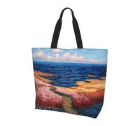 JZQZH Borsa a tracolla da donna colorata con fiori marini leggeri borsa a tracolla riutilizzabile borsa per la spesa robusta e durevole per il pendolarismo quotidiano