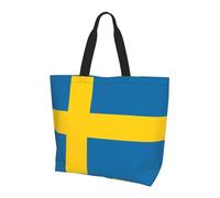 JZQZH Borsa a tracolla leggera da donna con bandiera svedese, borsa a tracolla riutilizzabile robusta e durevole per i pendolari quotidiani