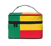 JZQZH Borsa cosmetica portatile con bandiera del Benin, organizer per viaggi, campeggio, hotel e viaggi a lunga distanza