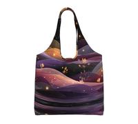 JZQZH Borsa larga da donna, in tela, riutilizzabile, con stampa di stelle d'acqua danzanti