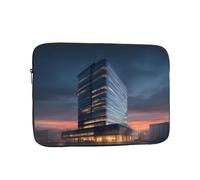 JZQZH Borsa per laptop da 12 pollici antiurto portatile con moda edificio alto al crepuscolo borsa modello per viaggi di lavoro università