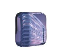 JZQZH Borsa porta assorbenti con grattacieli viola, compatta, per uso quotidiano e ufficio, con cerniera da portare con te
