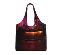 JZQZH Borsa tote in tela da donna, grande, riutilizzabile, borsa per la spesa a tracolla con design con stampa taverna per il tempo libero