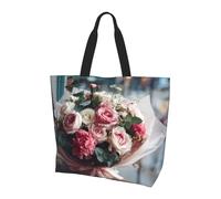 JZQZH Bouquet By The Window Light - Borsa a tracolla da donna, riutilizzabile, robusta e durevole, per i pendolari quotidiani