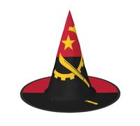 JZQZH Cappello da strega di Halloween con bandiera dell'Angola, comodo e durevole, alla moda e personalizzato, accessori per feste, nero, 3 pezzi