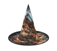 JZQZH Cappello da strega di Halloween da Rugby on Fire, comodo e durevole, alla moda e personalizzato, 3 pezzi