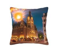 JZQZH Federa per cuscino, 30,5 x 30,5 cm, double-face, con stampa di strada rossa accesa, tessuto morbido delicato sulla pelle, per divano e camera da letto