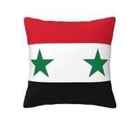 JZQZH Federa per cuscino, 45,7 x 45,7 cm, stampa con bandiera della Repubblica araba siriana, tessuto morbido delicato sulla pelle, per divano e camera da letto