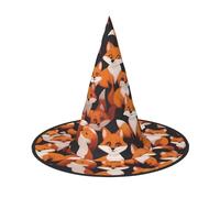 JZQZH lots of cartoon little foxes Halloween Witch Hat 2 PCS Comodi e durevoli Accessori per feste alla moda e personalizzati