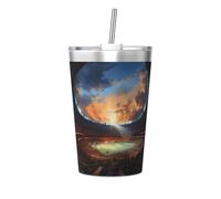 JZQZH Meraviglioso gioco di calcio conico tazza di paglia in acciaio inox a tenuta stagna durevole alla moda adatto per campeggio, picnic, viaggi lavoro