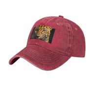 JZQZH The deep-Eyed Leopard Adult Denim Baseball Cap Nero Confortevole Traspirante Leggero per l'uso quotidiano, Rosso, taglia unica