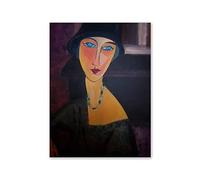 JZSDGB Famoso Dipinto di Amedeo Modigliani Poster e stampe Astratti Opere d'arte. Amedeo Modigliani Quadro Riproduzione Stampa su tela.(Donna con gli occhi azzurri) 60x85cm(24x33in) Senza cornice